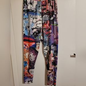 Dolls Kill Graffiti Printed Leggings Large